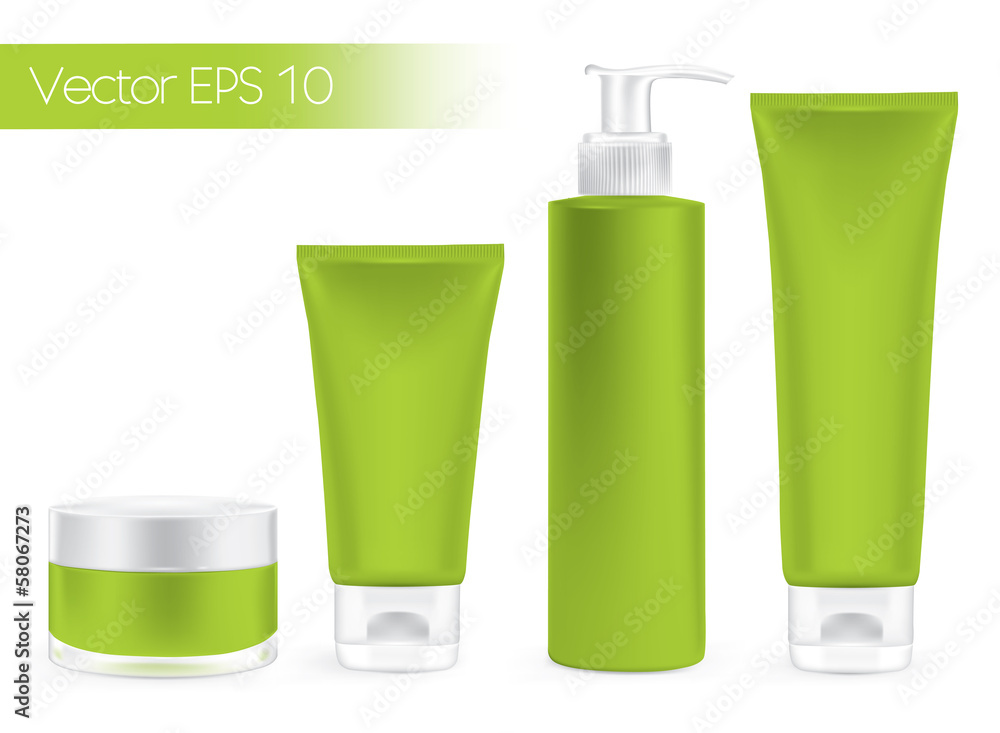 Packaging containers green color, package cream, Beauty product