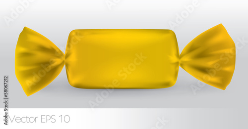 Yellow rectangular candy package for new design