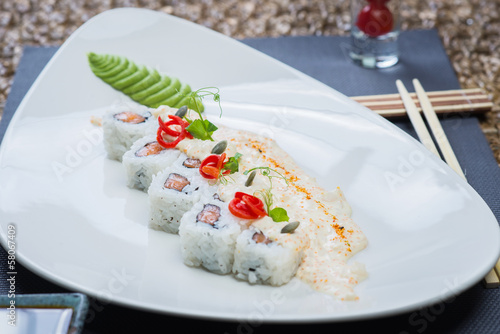 Roll set served on a plate