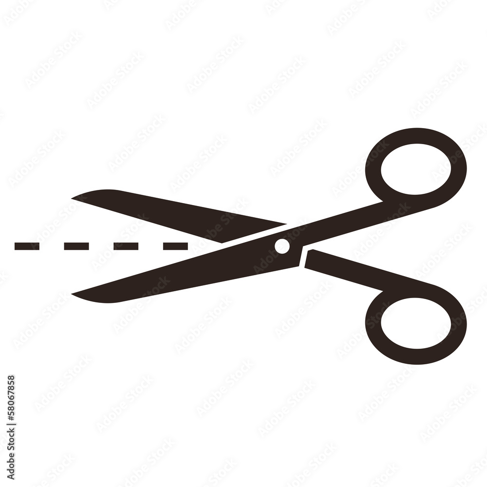 Scissors with cut lines Scissors with cut lines
