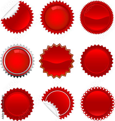 Red starbursts set. To see the other vector starburst illustrations , please check Badge and Label collection.