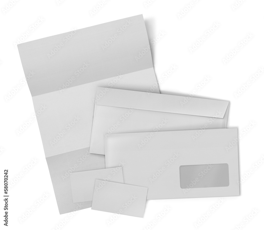 business stationary set. envelope, sheet of paper and business c business stationary set. envelope, sheet of paper and business c