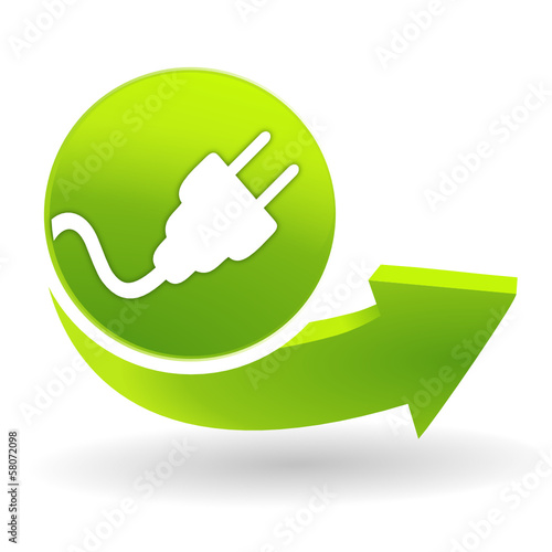 électricité sur symbole vert