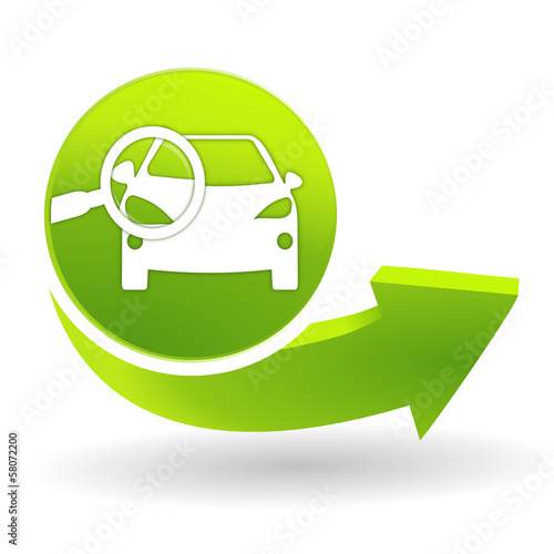 entretien auto sur symbole vert