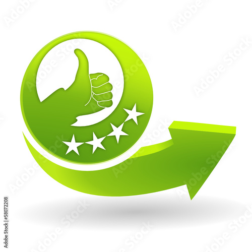 pouce levé sur symbole vert