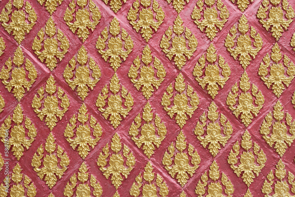 Stucco art of golden thai pattern Stucco art of golden thai pattern