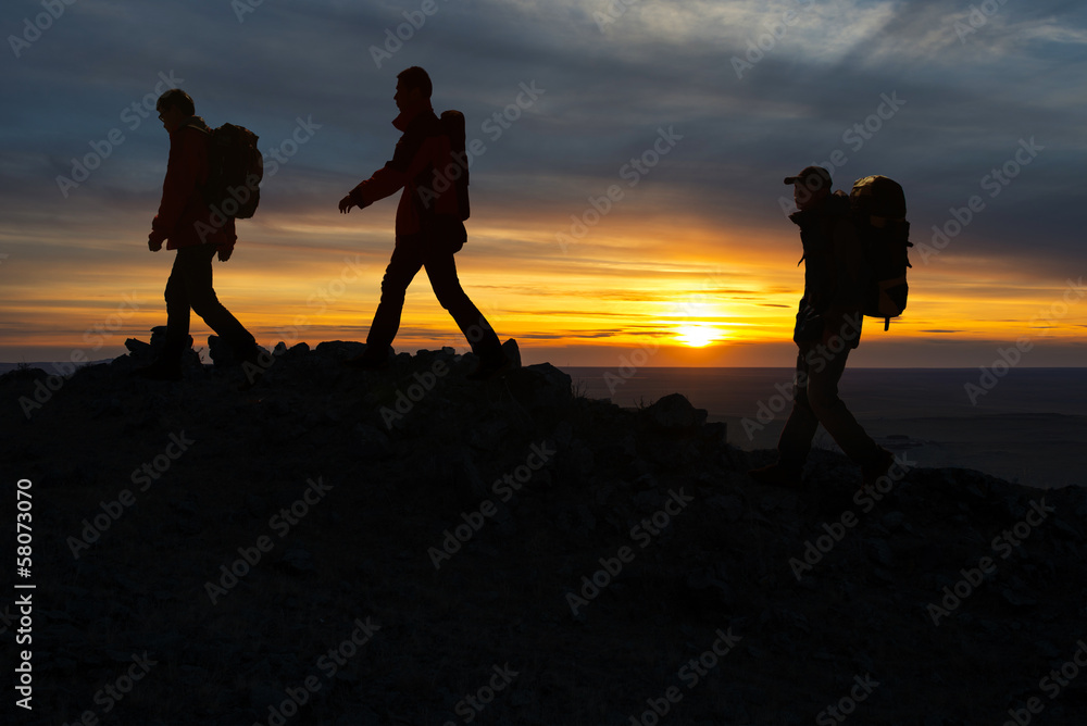 Hikers silhouette