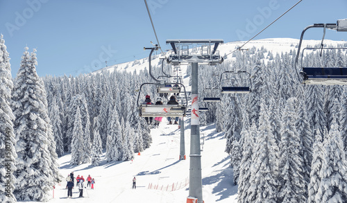 Chair-lift at ski resort