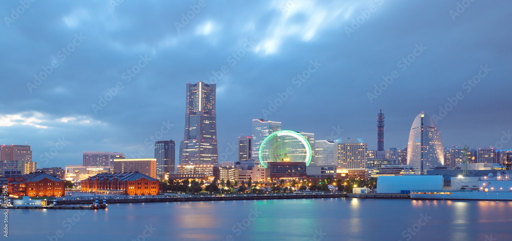 Skyline of Yokohama, Japan.