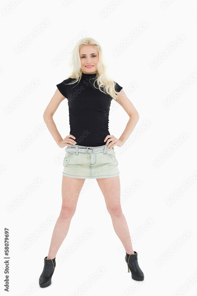 Full length portrait of a beautiful casual blond Full length portrait of a beautiful casual blond