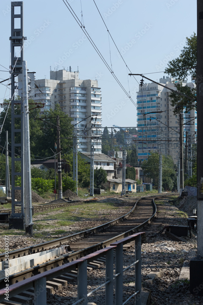 Fototapeta premium Железнодорожная транспортная сеть Сочи