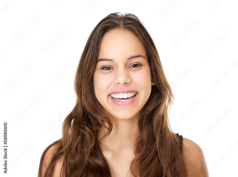 Portrait of a smiling young woman with long hair Portrait of a smiling young woman with long hair