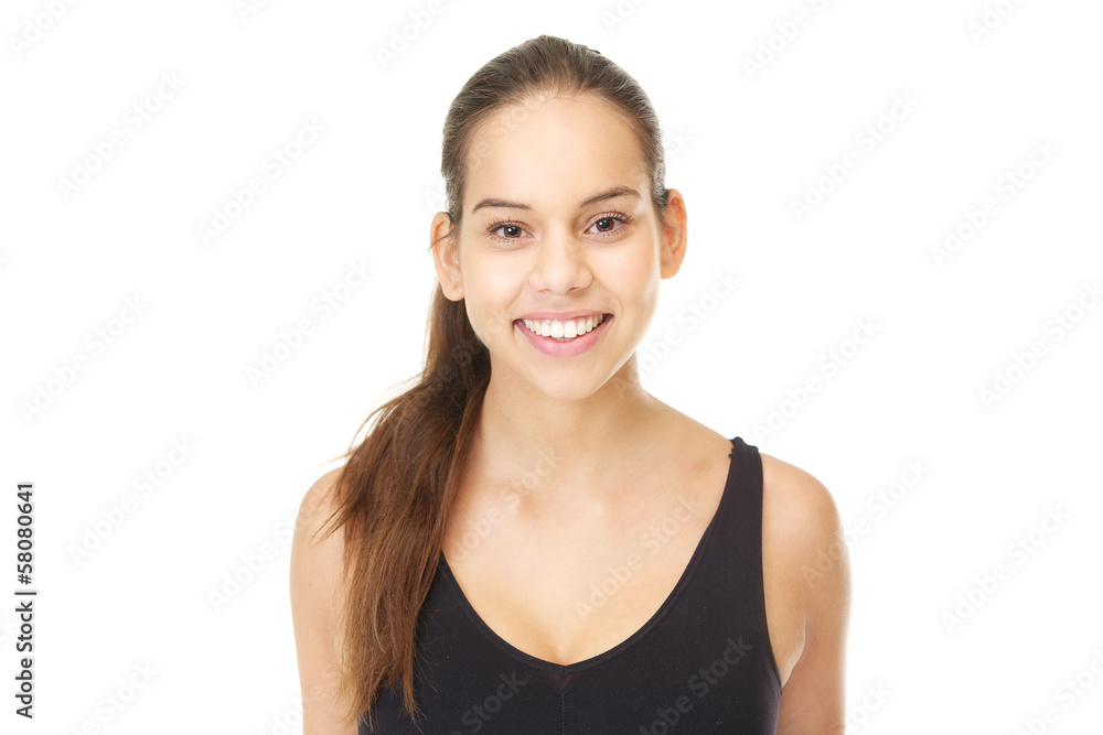 Portrait of a happy young woman smiling Portrait of a happy young woman smiling