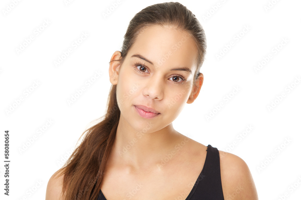attractive young woman with clean natural make up attractive young woman with clean natural make up