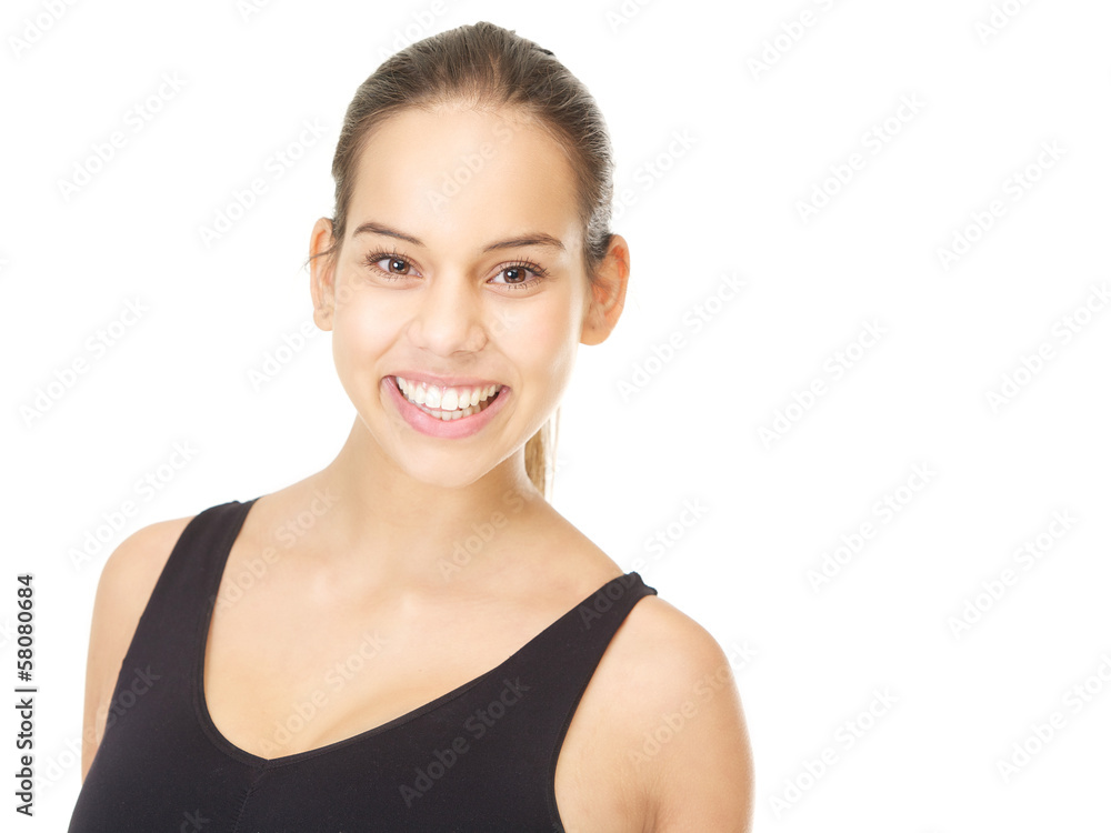 Portrait of a healthy young woman smiling Portrait of a healthy young woman smiling