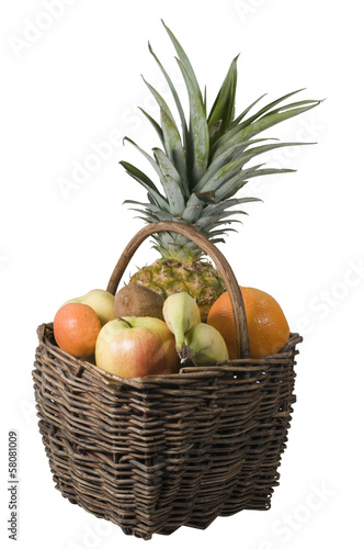 Fototapeta Naklejka Na Ścianę i Meble -  brown basket of fruits