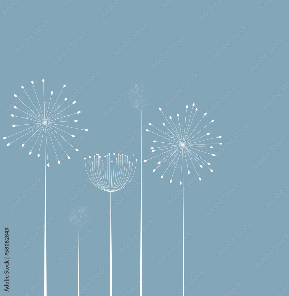 Naklejka premium Decoration with dandelions.