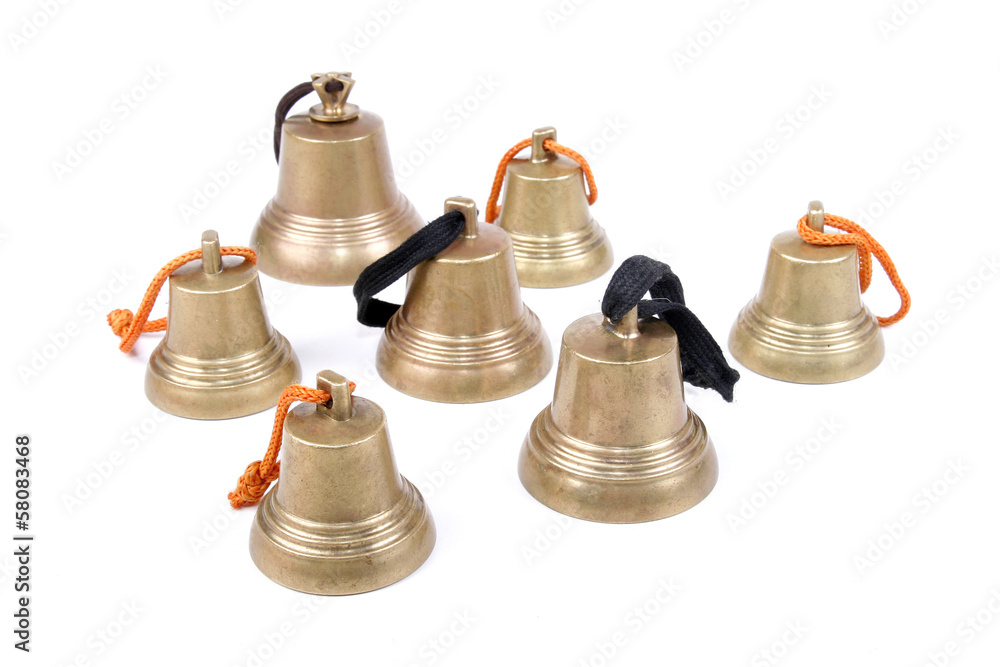 An antique handbells An antique handbells