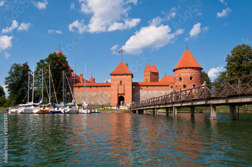 Beautiful Medieval Trakai Castle in an Island in the Lake