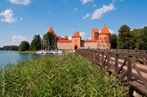 Beautiful Medieval Trakai Castle in an Island in the Lake