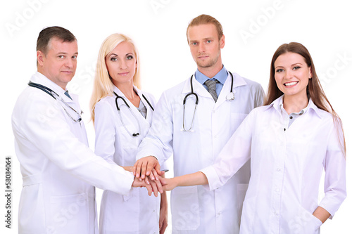 Medical workers isolated on...