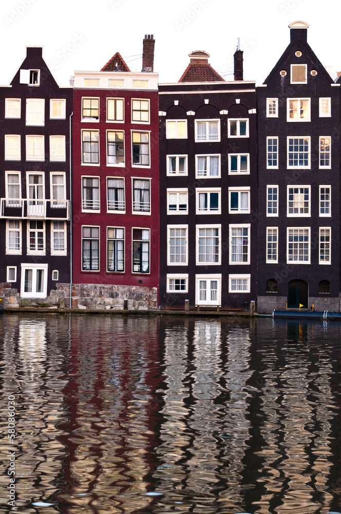 Traditional Dutch Architecture Houses in Amsterdam