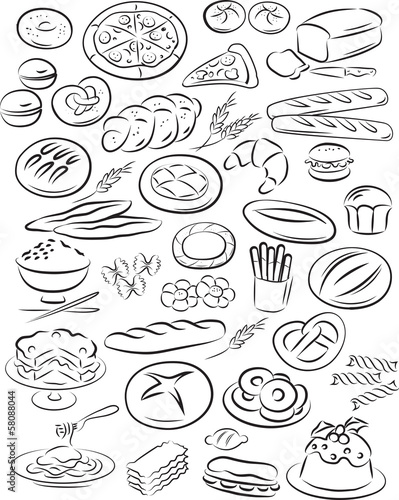 Vector illustration of bakery collection