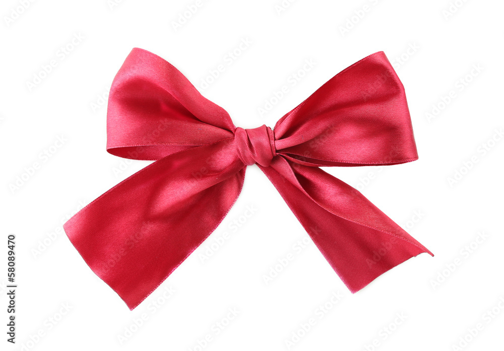 Color gift satin ribbon bow, isolated on white Color gift satin ribbon bow, isolated on white