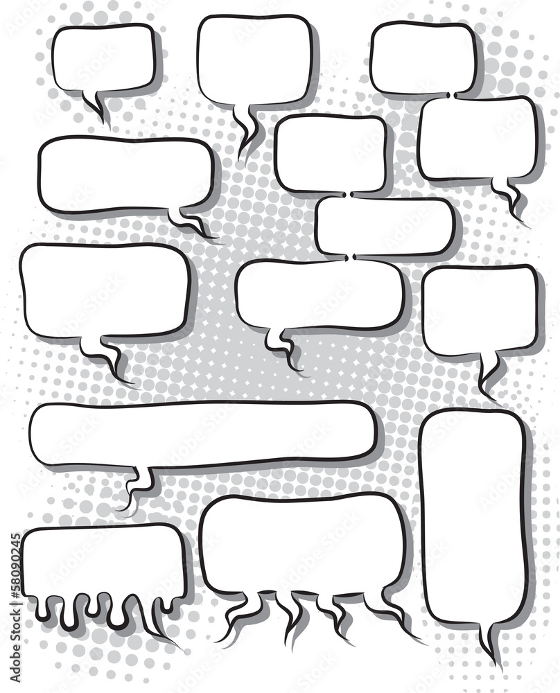 Obraz premium vector illustration of comic speech bubbles