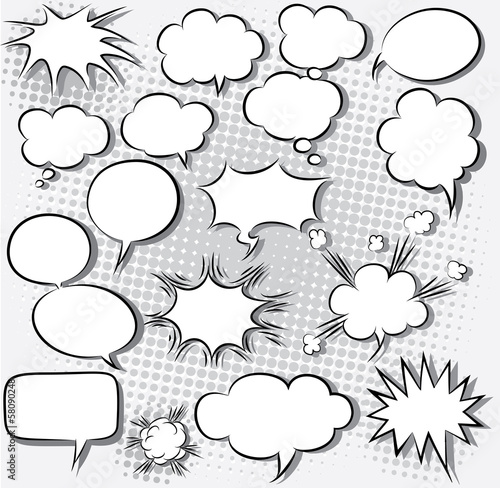 vector illustration of comic speech bubbles