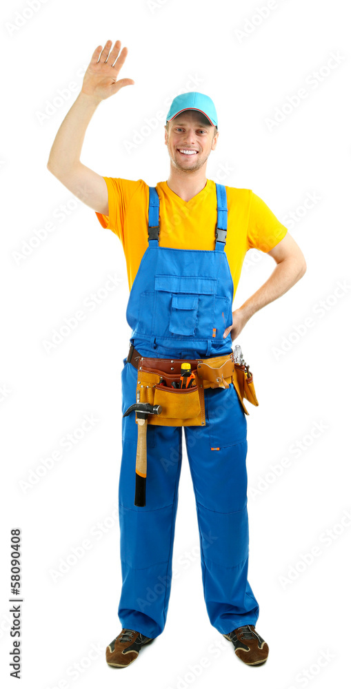 Portrait of young foreman isolated on white Portrait of young foreman isolated on white