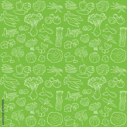 vector pattern of seamless background with vegetables