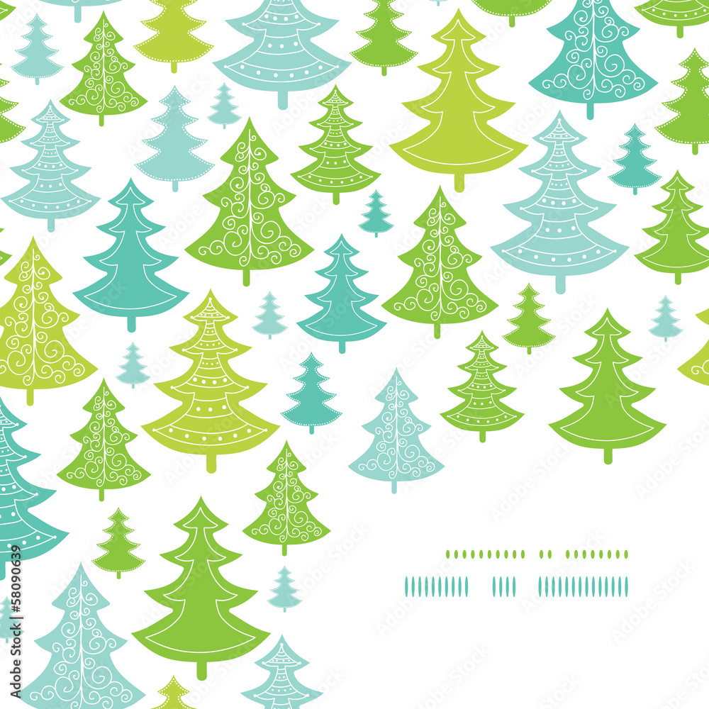 Vector holiday Christmas trees corner decor pattern background