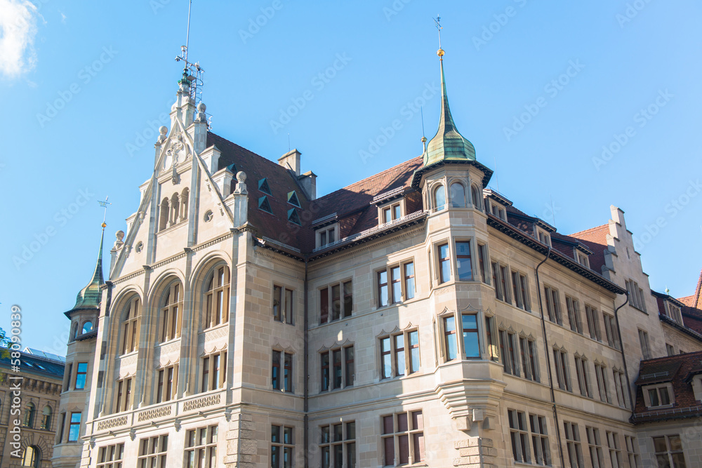 the historical center of Zurich, Switzerland