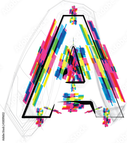 Font Illustration. LETTER A. Vector illustration