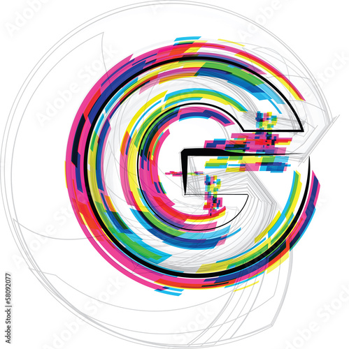 Font Illustration. LETTER G. Vector illustration