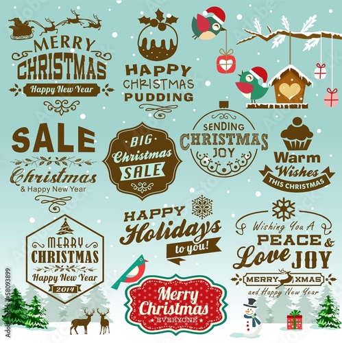Collection of Christmas design elements