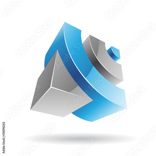 Fotografía Colorful 3d Cubical Abstract Icon