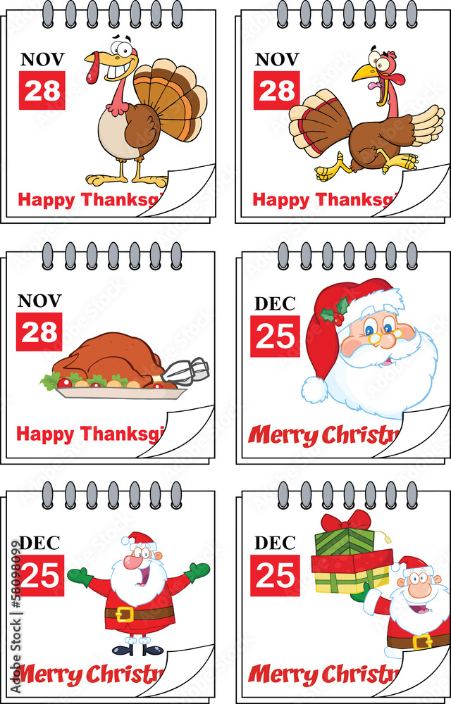 Holiday Cartoon Calendars 1. Set Collection
