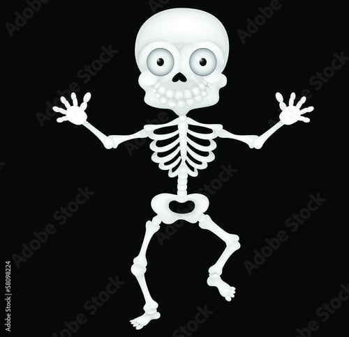 Funny skeleton cartoon