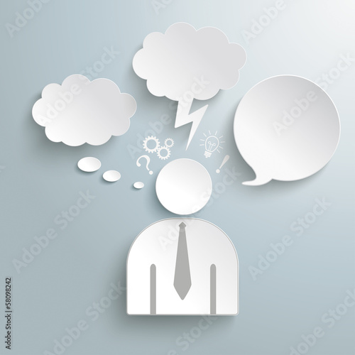 Paper Human Speech and Thought Bubbles Icons PiAd