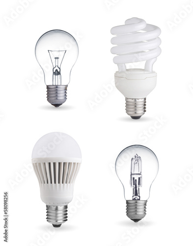 tungsten bulb,fluorescent,halogen and LED bulb