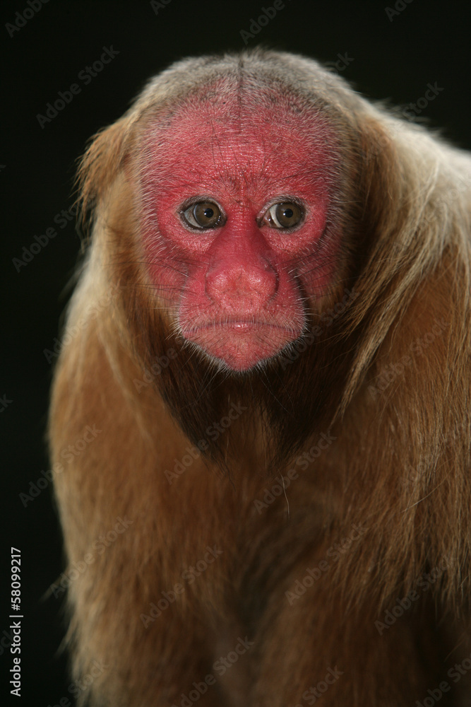 Naklejka premium Uakari monkey, Cacajao calvus,
