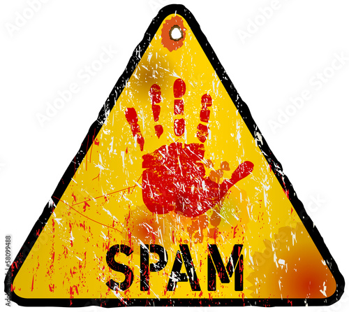 spam alert sign, vector illustration
