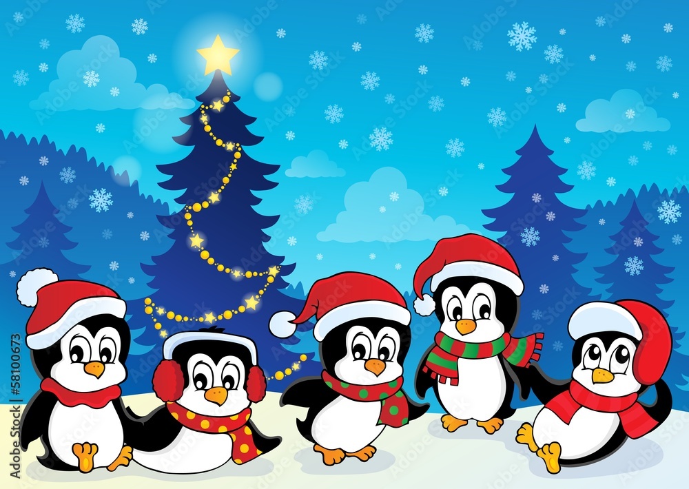 Winter theme with penguins 4