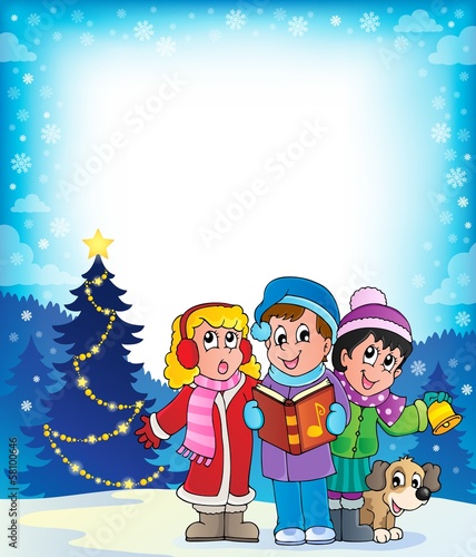 Christmas carol singers theme 4