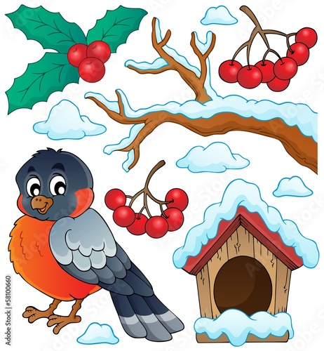 Winter bird theme collection 1