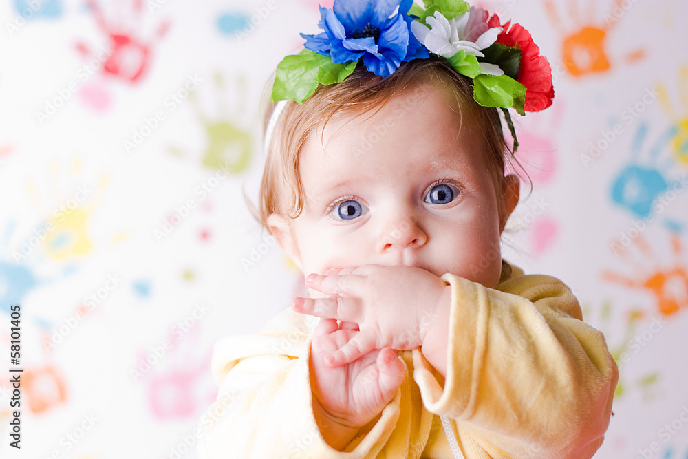 Little surprised baby