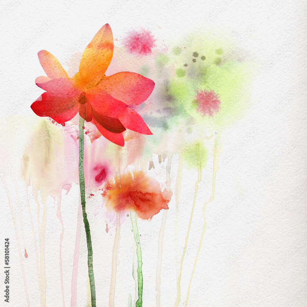 Naklejka premium Watercolor lily