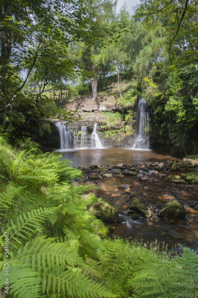 lumb falls waterfall near to hebden bridge in yorkshire